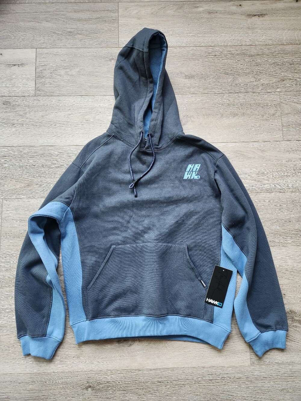 Tony Hawk Blue Gray Heavyweight Fleeece Hoodie Mens Medium Nwt